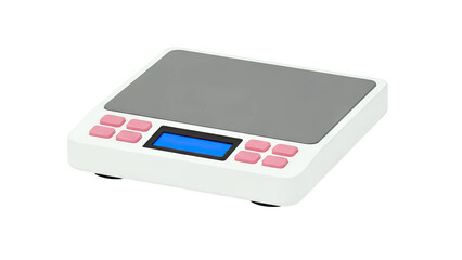 Digital Scale with Blue LCD Screen and Pink Buttons