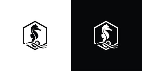 Creative Seahorse Logo Designs icon illustration