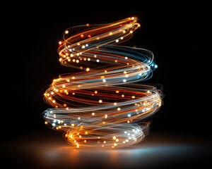 Colorful Swirling Lights Creating Beautiful Dynamic Patterns in Dark