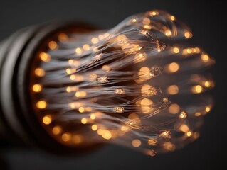 Illuminated Fine Wires with Warm Lights in a Dark Setting