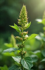 Close-up of ashwagandha plant with vibrant green berries, leaves. Ayurvedic herb thrives in natural settings representing wellness, holistic health. Key ingredient for traditional medicine promoting