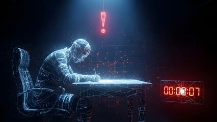 Document Management: Futuristic Cybersecurity Deadline with Timer