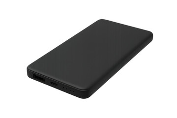 Fototapeta premium Black power bank charging device with usb ports