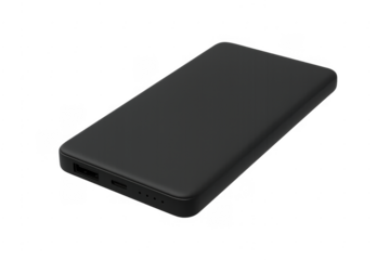 Black power bank charging device with usb ports