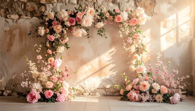 Elegant Floral Archway Decoration for Romantic Events.