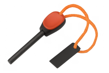 Fire starter ferro rod with orange rope for survival