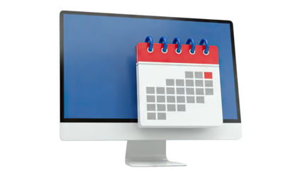 Digital Calendar on Computer Screen