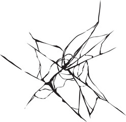 細いリアルなひび割れのイラスト素材