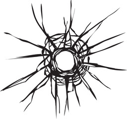 弾痕・割れ・ひび割れのリアルなイラスト素材