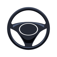 Steering wheel icon. Cartoon steering wheel vector icon for web design