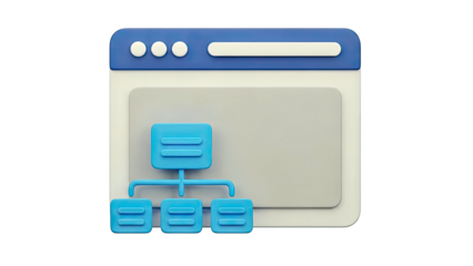 3D Icon of Website Structure or Organization Chart
