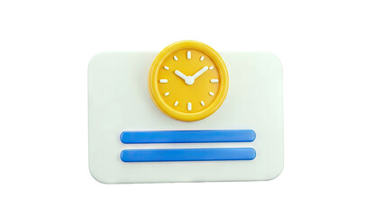 3D Clock Icon with Notification Bubbles