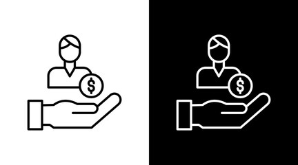 Influencer Sponsorship Outline White Icon Set Design