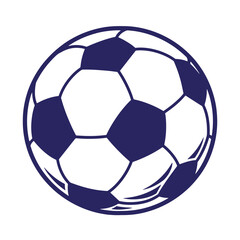 Fototapeta premium blue and white soccer ball graphic illustration isolated on transparent background