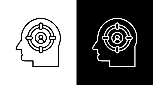Self Awareness Outline White Icon Set Design