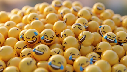 Pile of laughing face with tears of joy emojis