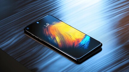 Sleek modern smartphone showcasing a vibrant abstract dynamic display design