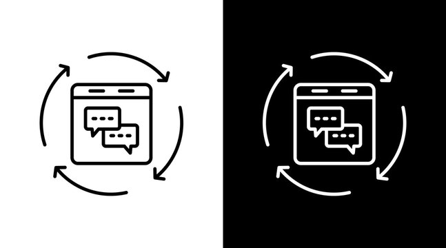 Feedback Loop Outline White Icon Set Design
