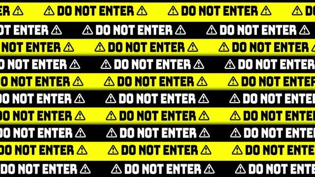 Do Not Enter, Safety warning ling moving animation industrial noise pollution.