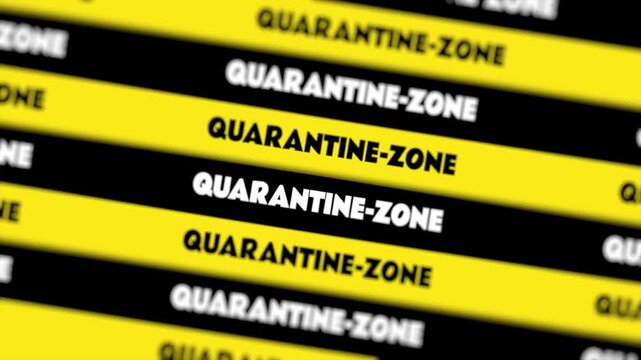 Quarantine zone, Safety warning ling moving animation industrial noise pollution.
