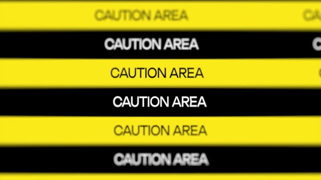 caution tape moving animation with yellow and black line. stripes security ribbons set warning tapes lines barrier border concept. 