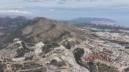Coastal Aerial View Of Mountain Overlooking City And Shoreline For Tourism Development Study, Bay Skyline, - Powered by Adobe