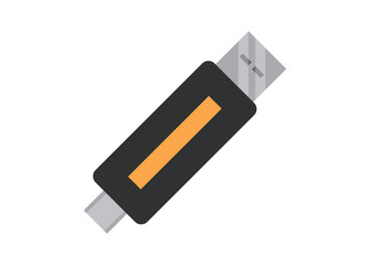 Double type USB stick. Simple flat illustration