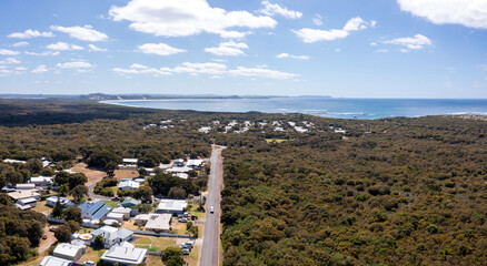 View of the village Peaceful Bay with campground, Walpole Nornalup National Park, western australia, down under, australia