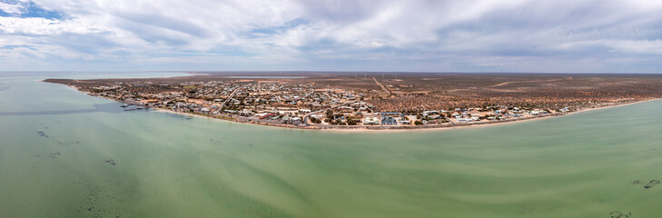 View of Denham of the peninsula Francois Peron, Shark Bay, Westernaustralia, Australia, Ozeanien