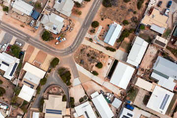 Architecture in the Countryside, Aerial View of Village in Western Australia, Fran&ccedil;ois P&eacute;ron Nationalpark, Shark Bay Marine Nationalpark, Australia, Ozeanien