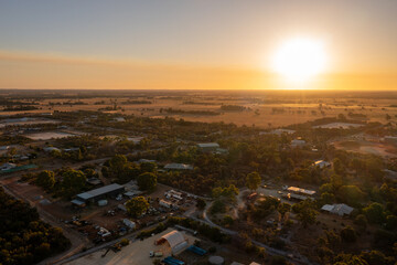 Evening sun over a Village in the north of Perth, Gingin, Western Australia, Australia