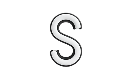 White and Black S Letter