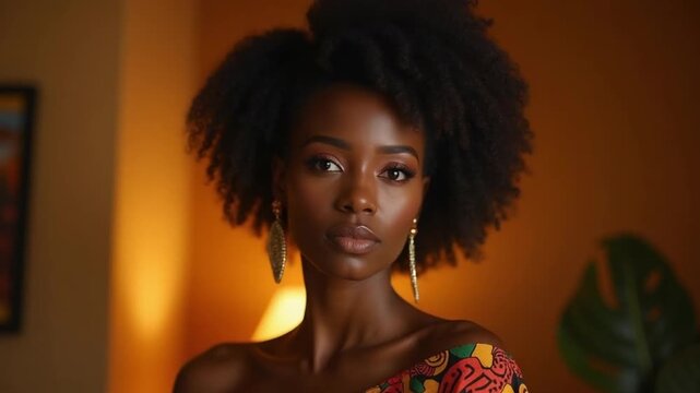 African Woman Portrait Representing Strength and Identity on Africa Day
