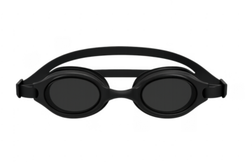 Black swimming goggles isolated transparent background