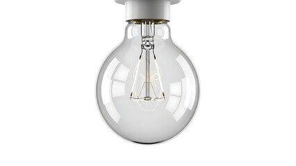 Clear Light Bulb with Filament Visible.