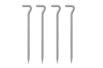 Metal camping tent stakes for outdoor anchoring