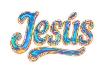 Jesus word on a white background