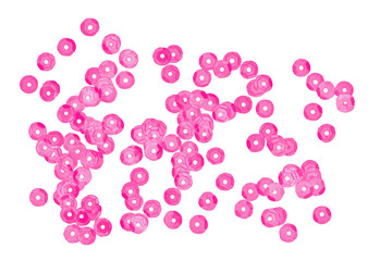 Scattered Pink Hexagonal Sequins