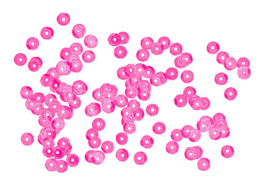 Scattered Pink Hexagonal Sequins