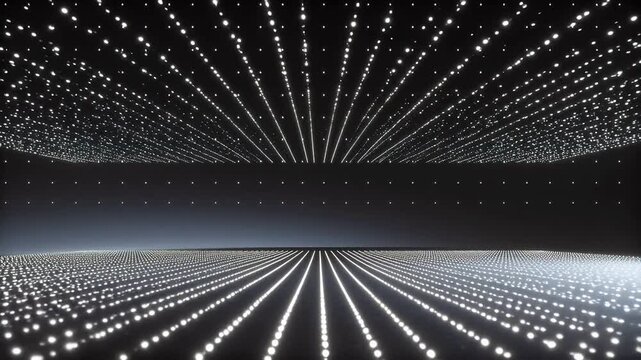 rows of glowing dots on dark surface