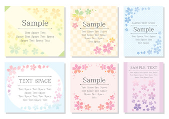 Pastel Sakura Flower Frame Card Set for Spring Design