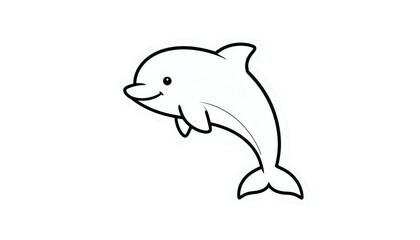 Obraz premium Cartoon Dolphin Illustration on Transparent Background