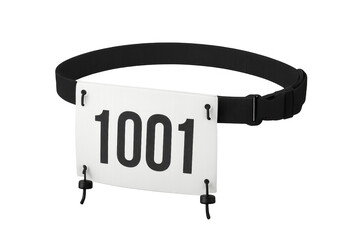 Running race bib belt with number 1001