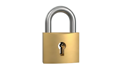 Golden Padlock with Silver Shackle