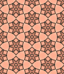 A pattern of squares and triangles in a light pink color