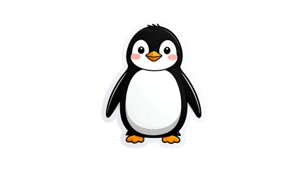 Obraz premium Cartoon Penguin Illustration Isolated on a Transparent Background in Pixelated Style