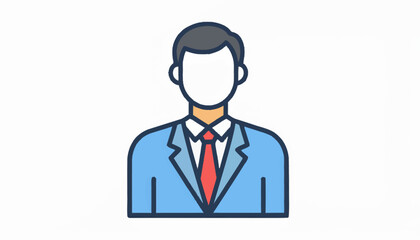 Fototapeta premium A simple and colorful vector illustration of a businessman in a suit and tie, suitable for business and professional contexts
