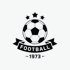 Obraz premium black and white soccer ball with stars and football banner