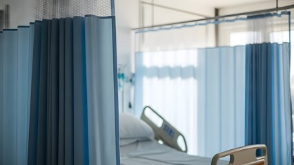 Hospital privacy curtain symbolizing patient dignity and care