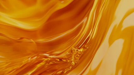 A glossy swirl of rich golden amber liquid